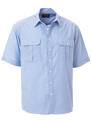 Bisley BS1030-Oxford Shirt - Short Sleeve Regular collar 2 pleat - $36. ...